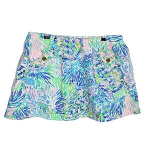 Lilly Pulitzer Skirt, Lined Skort, Colourful Print, Cotton, Pull On, Vacation, L